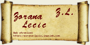 Zorana Lečić vizit kartica